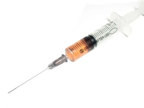 Naplněné injekční stříkačky. — Stock fotografie