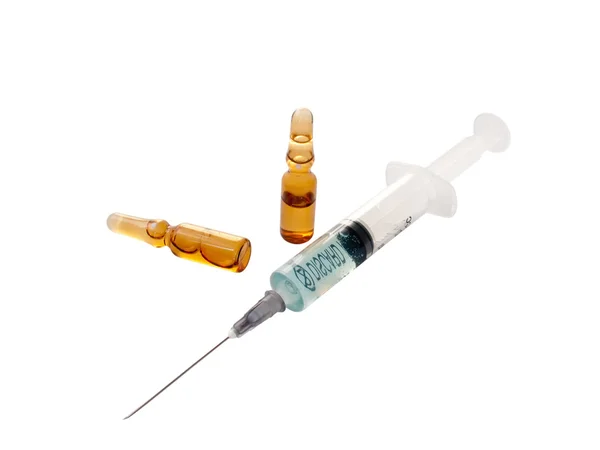 Filed syringe and ampule — Stock Photo, Image