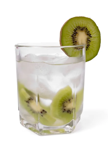 Kiwi with ice in glass — Stock Photo, Image