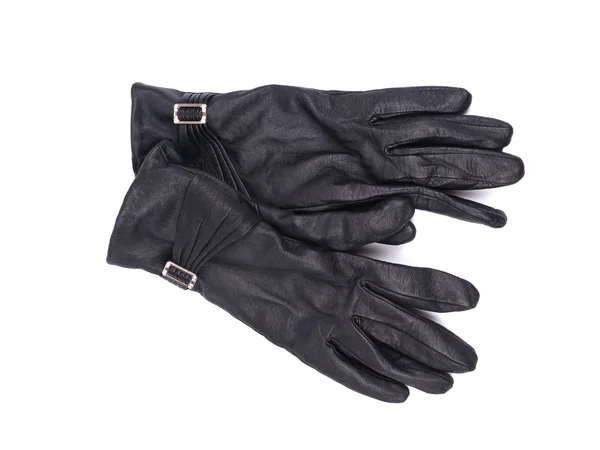 Black leather gloves — Stock Photo, Image