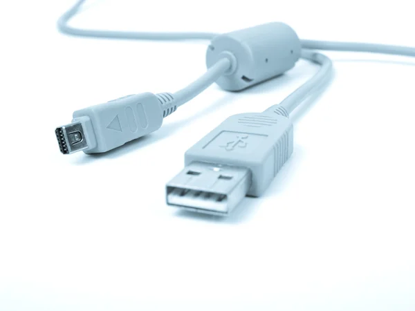 USB-kabeln i blå ton — Stockfoto