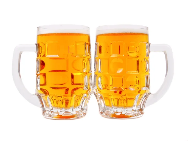 A mugs of beer closeup view — Stock Photo, Image
