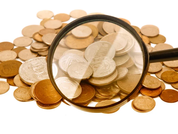 Lâmpada e moedas — Fotografia de Stock