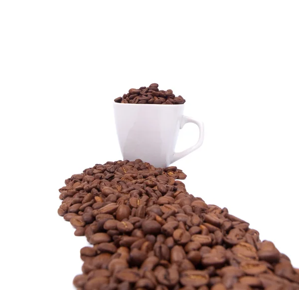Kavramsal yol kahve çekirdekleri ile yapılan ve — Stok fotoğraf