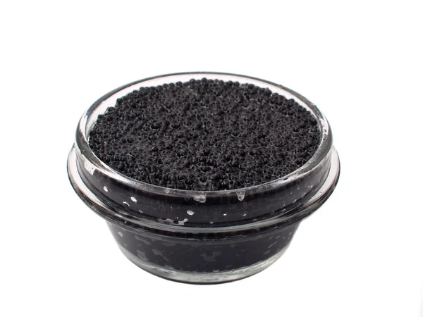 Caviar preto em jarra Imagem De Stock