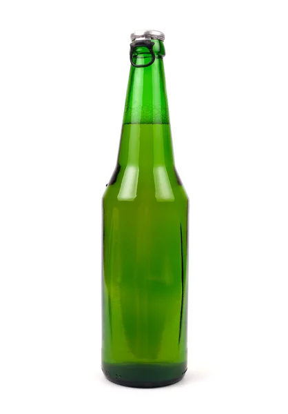 Öl i grön flaska Stockbild