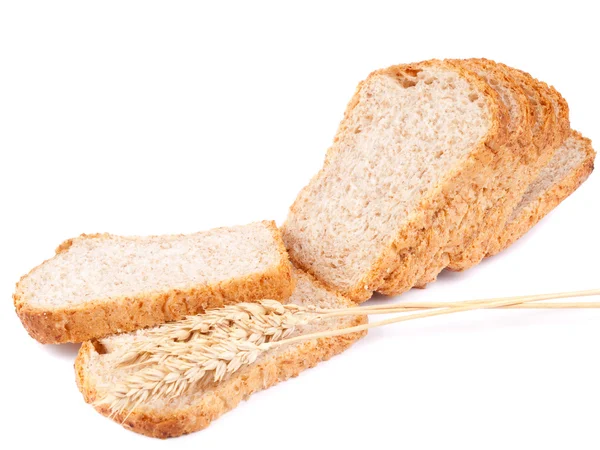 Brot und Weizenähren — Stockfoto