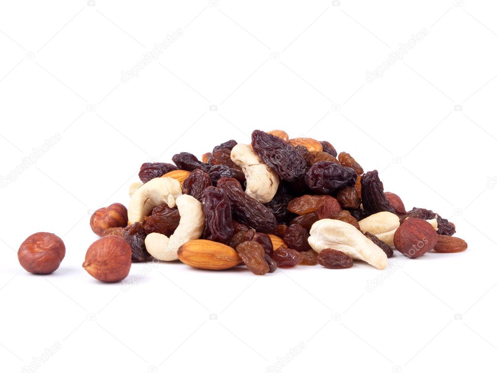 Mixed nuts and raisins