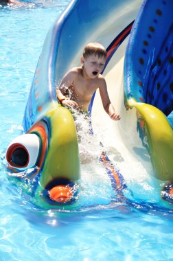 Child on WaterSlide clipart