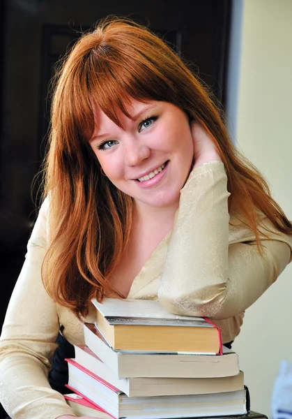 Clever redheaded girl — Stock Photo, Image