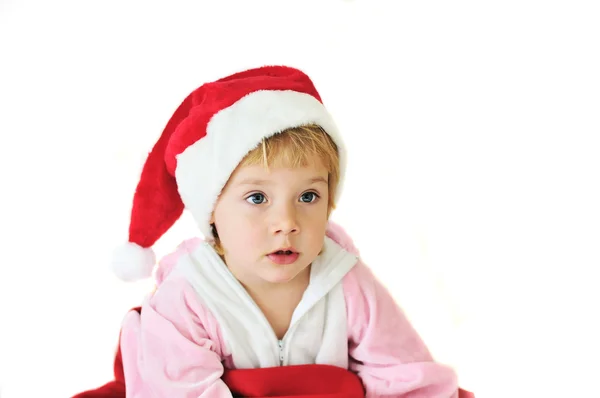 Engraçado pequena Santa menina — Fotografia de Stock