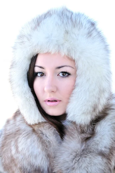Girl in fur — Stock Photo, Image