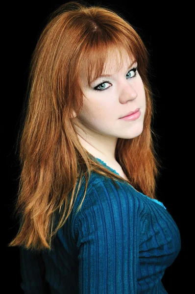 Vörös hajú lány portréja — Stock Fotó