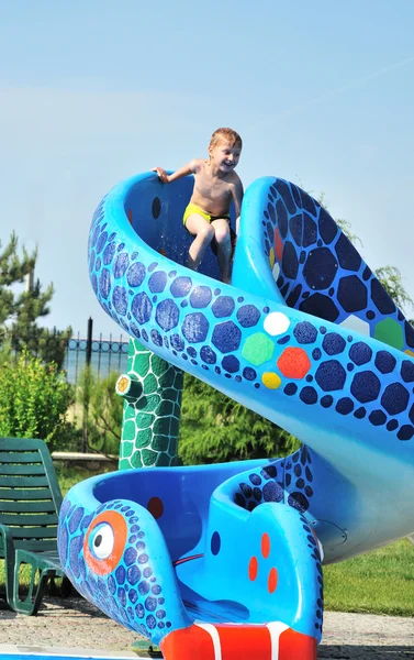 On the waterslide — Stock Photo, Image