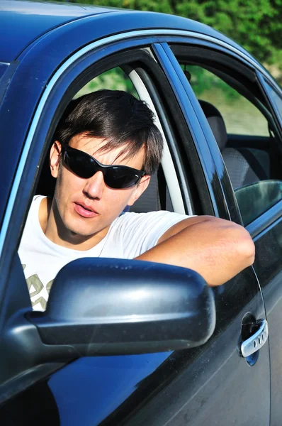 Man in car — Stock Photo, Image