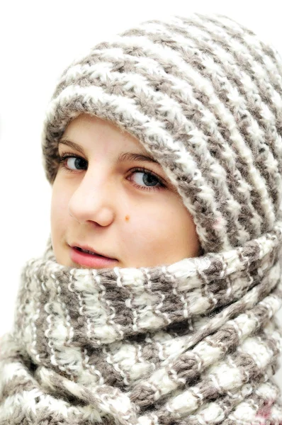 Χειμερινό εφηβικό κορίτσι — Φωτογραφία Αρχείου