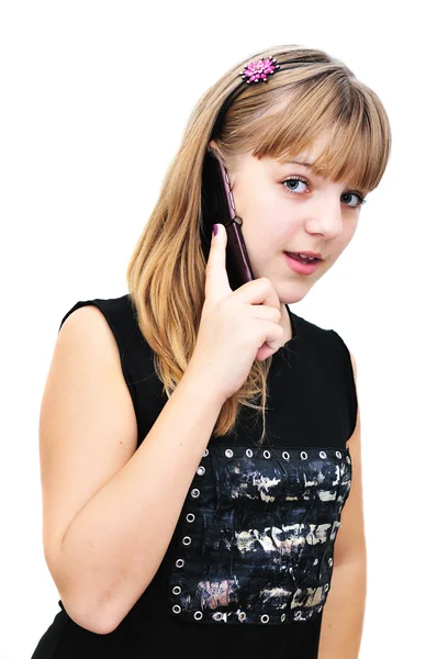 Adolescent fille avec téléphone mobile — Photo