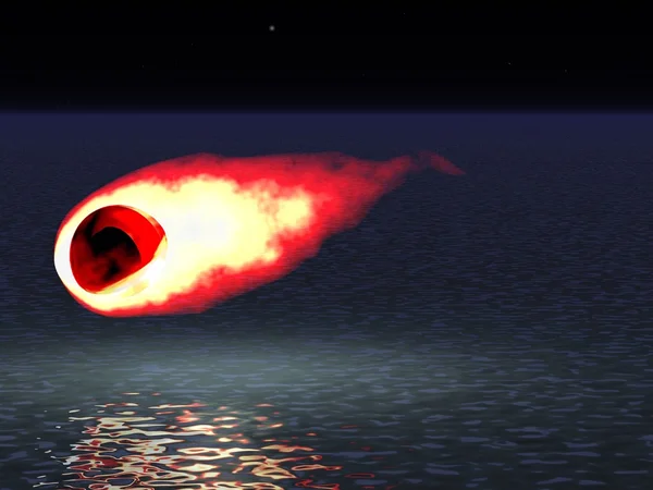 Падение метеорита — стоковое фото