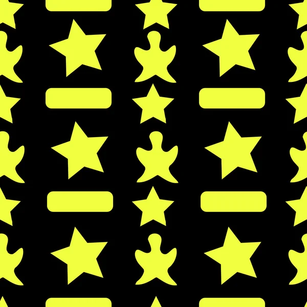 星星和形状的无缝纹理 — 图库矢量图片