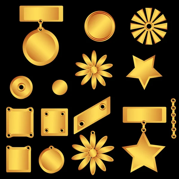 Um conjunto de decorações e prêmios — Vetor de Stock