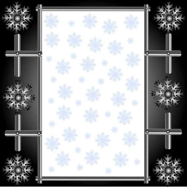 Copos de nieve de metal — Vector de stock