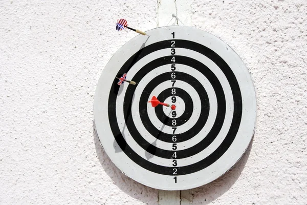 stock image Dartboard with three arrows