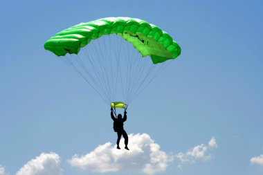 Parachuter and cloud clipart
