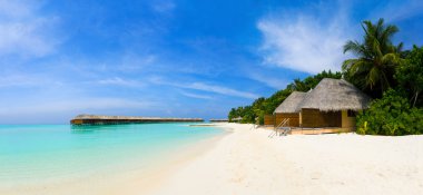 Panorama of tropical beach clipart