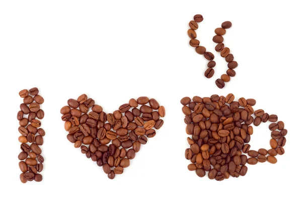 Srdce z kávy — Stock fotografie