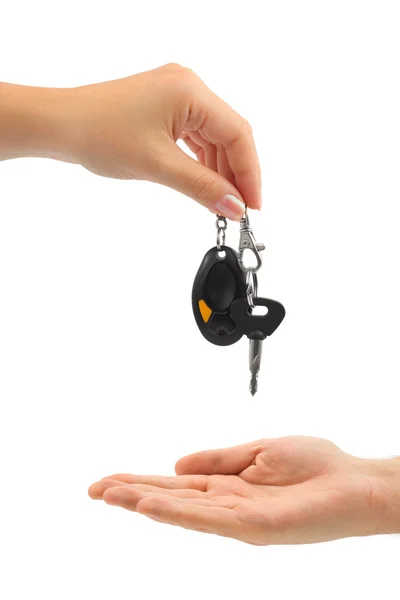 Handen en auto sleutel — Stockfoto