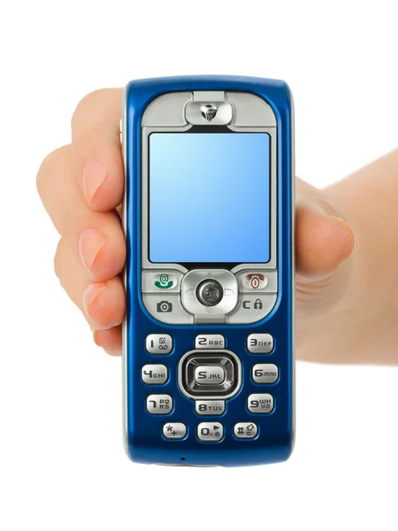 Hand giving mobile phone — Stock Photo, Image