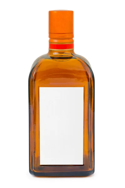 Пляшка з порожньою етикеткою — стокове фото