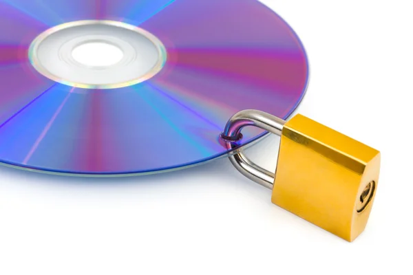 Bilgisayar diski ve kilit — Stok fotoğraf