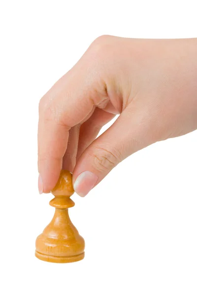 Hand with pawn — Stock Photo, Image