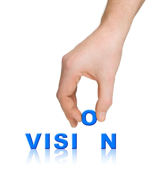 Hand and word Vision — Stock Photo, Image