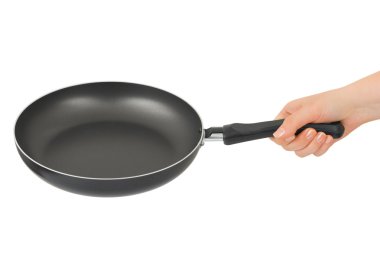 Hand with frying pan clipart