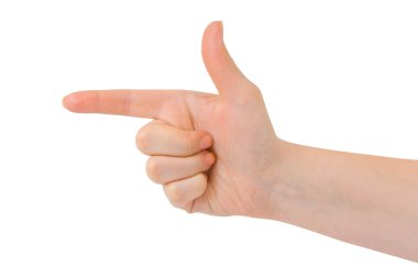 Pointing hand (or shooting) clipart