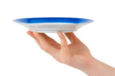 Hand with plate clipart