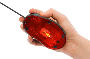 Hand and computer mouse clipart