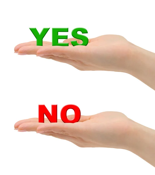 Τα χέρια και λόγια ναι/όχι — Φωτογραφία Αρχείου