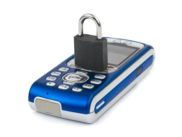 Lock and mobile phone — Stock Photo, Image