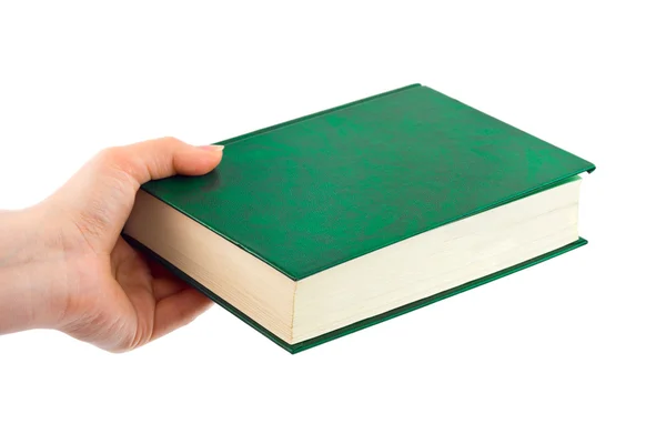 Boek in de hand — Stockfoto