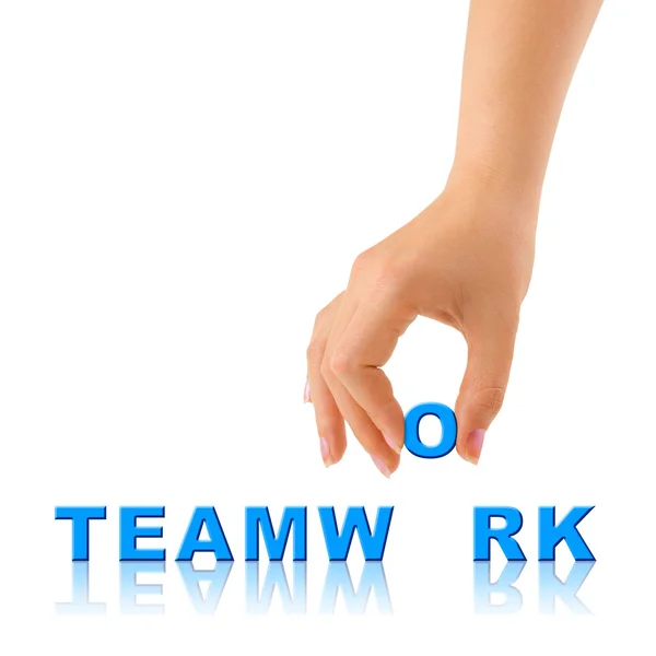 Hand en woord teamwork — Stockfoto