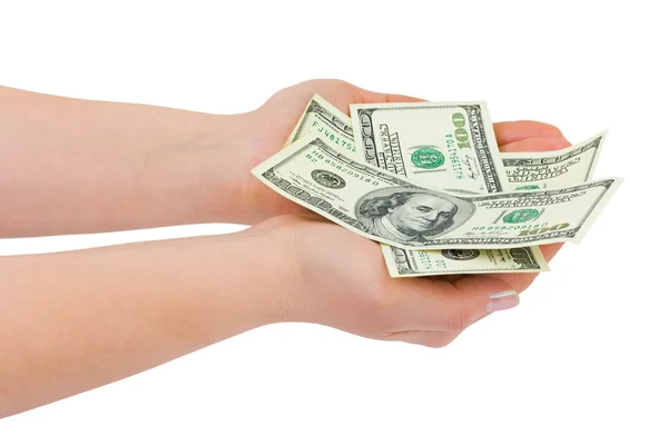 Hand geven geld — Stockfoto