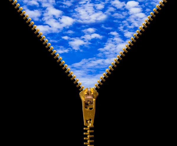 Zipper and sky — Stock Photo, Image