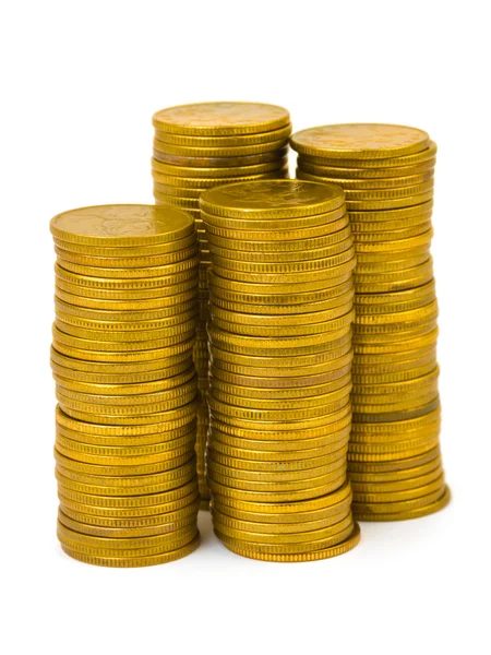 Hromádky mincí — Stock fotografie