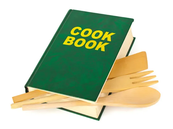 Szakácskönyv és konyhai eszközök — Stock Fotó