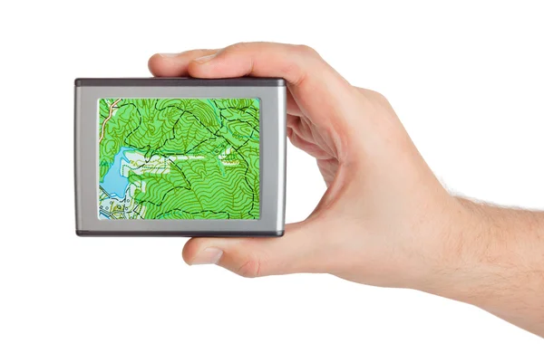 GPS in hand — Stockfoto
