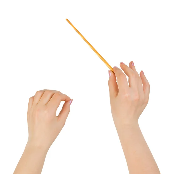 Music conductor hands — Stock Photo, Image