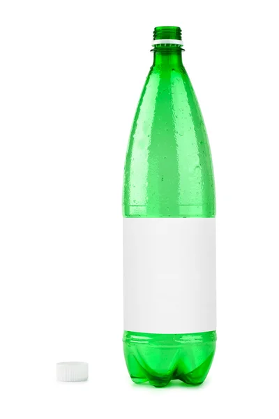 空白のラベルと空のプラスチック製のボトル — ストック写真